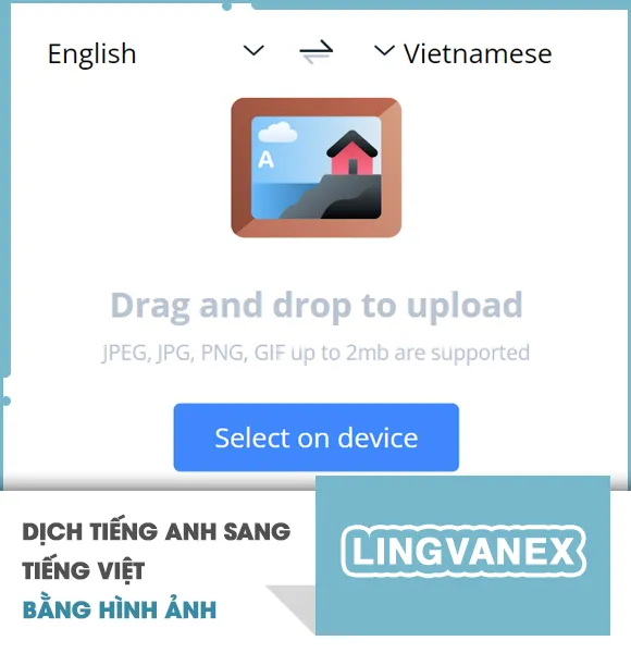 Dịch tiếng Anh sang tiếng Việt bằng hình ảnh trên PC Lingvanex
