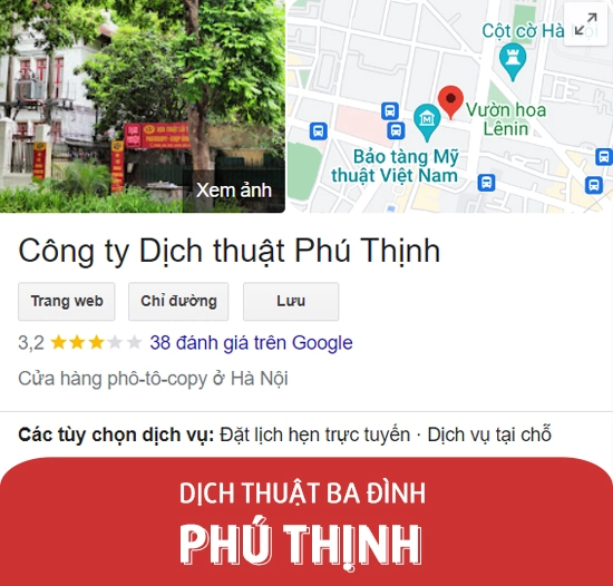 Dịch thuật Ba Đình - Phú Thịnh