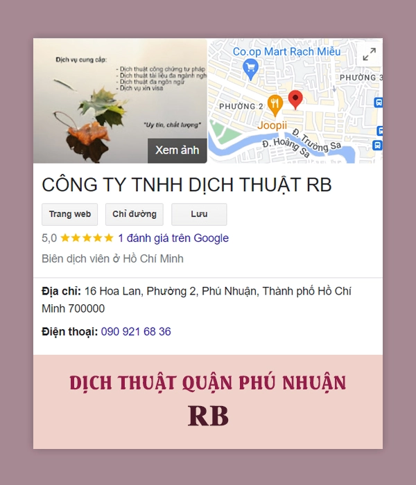 Dịch thuật quận Phú Nhuận - RB