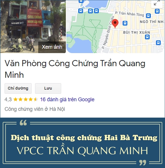 Dịch thuật công chứng tại Hai Bà Trưng - Văn phòng công chứng Trần Quang Minh