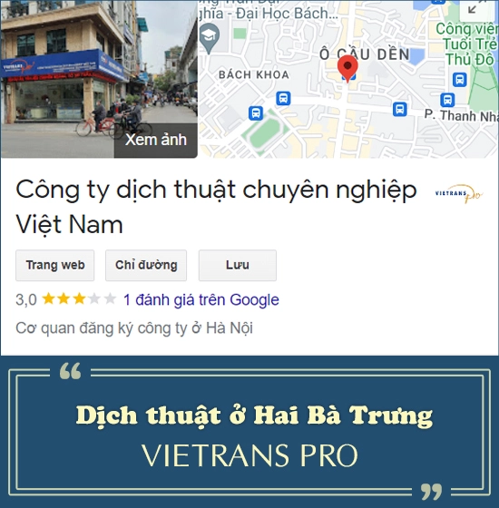 Dịch thuật Hai Bà Trưng - Công ty Dịch thuật Chuyên nghiệp Việt Nam