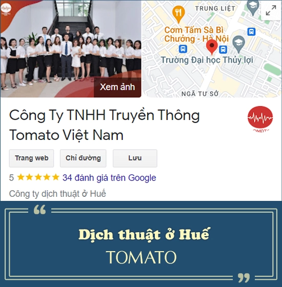 Dịch thuật tại Huế - Dịch thuật Tomato