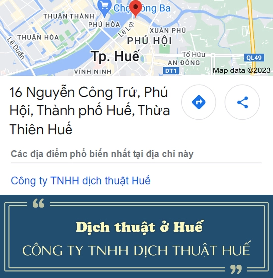 Dịch thuật tại Huế - Công ty TNHH dịch thuật Huế