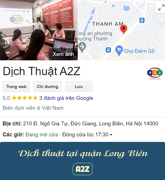 Dịch thuật ở Long Biên - A2Z