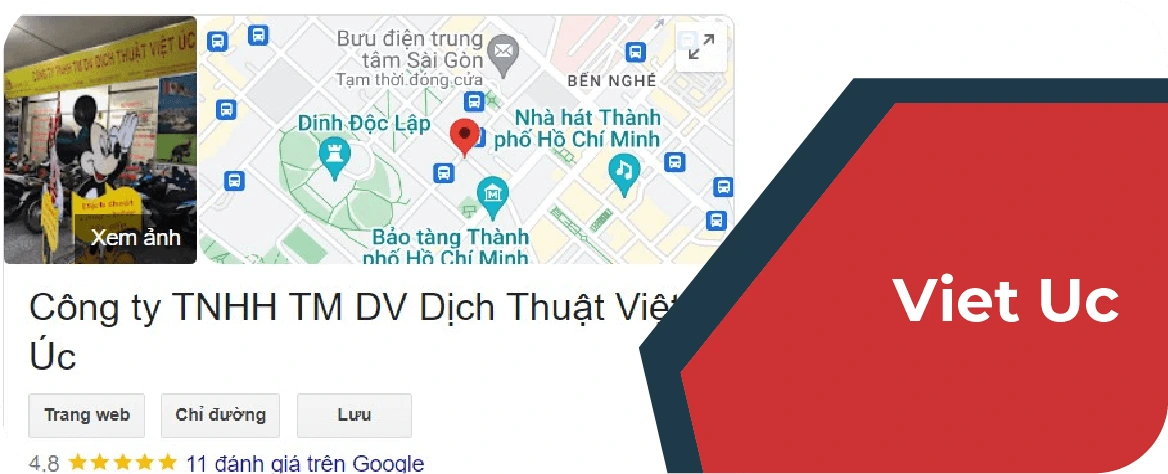 Viet Uc Translation - low-cost notarized translation in Ho Chi Minh City 