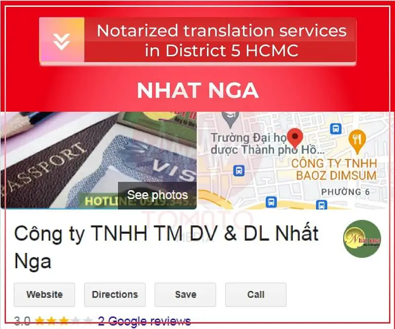 Notarized translation in District 5 – Nhat Nga Translation