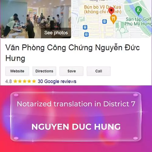 Notarized translation office in District 7 - Nguyen Duc Hung
