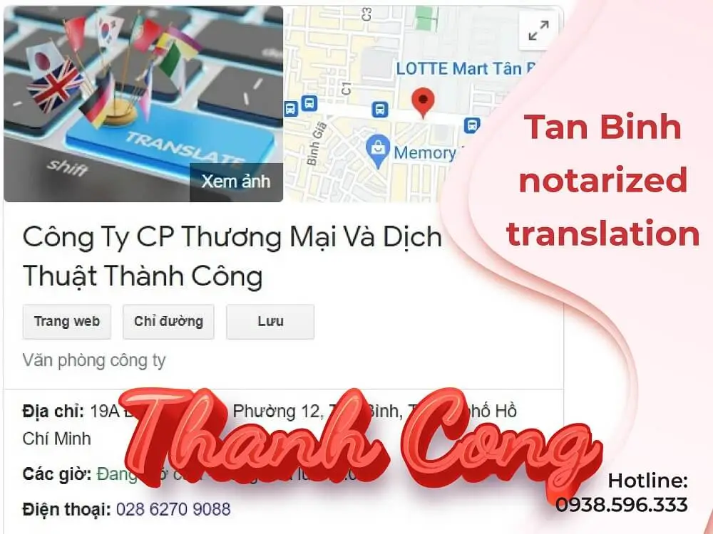 Tan Binh translation - Thanh Cong Translation and Trading JSC