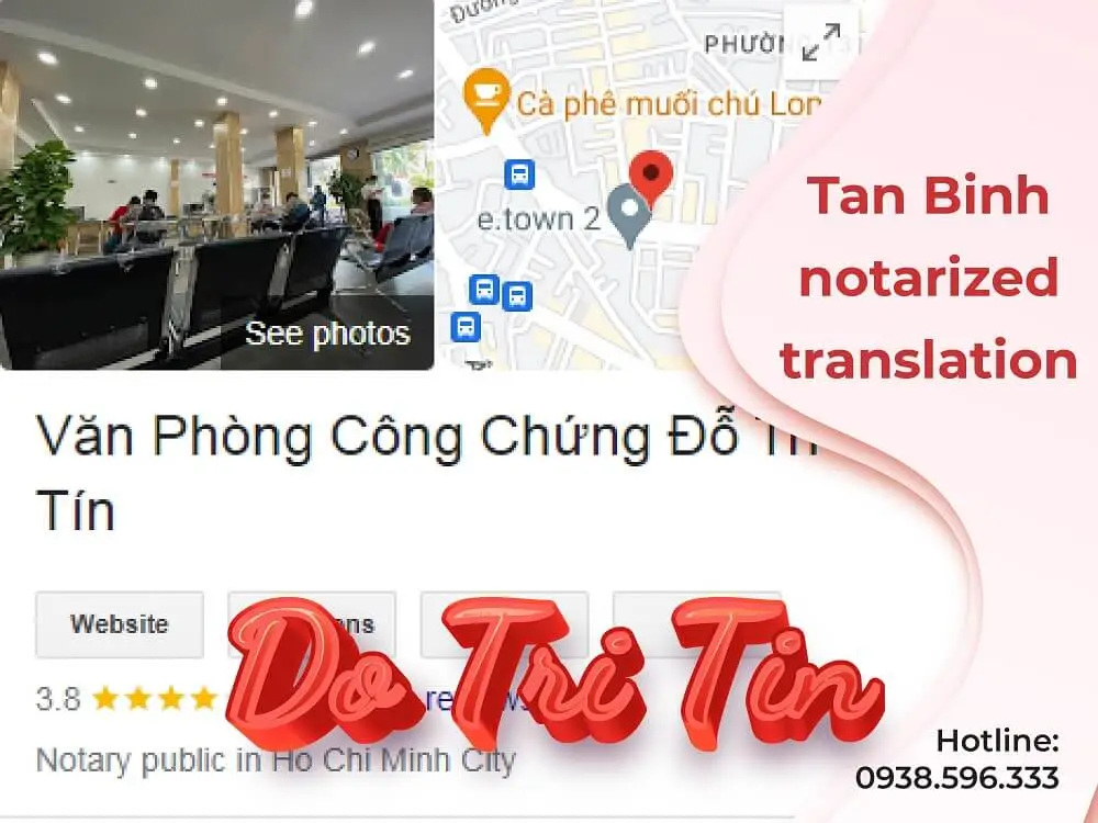Tan Binh notarized translation – Do Tri Tin Notary Office
