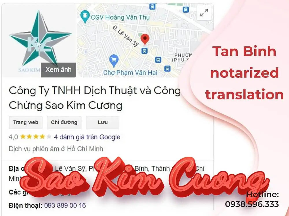 Tan Binh translation – Sao Kim Cuong Translation Company Limited