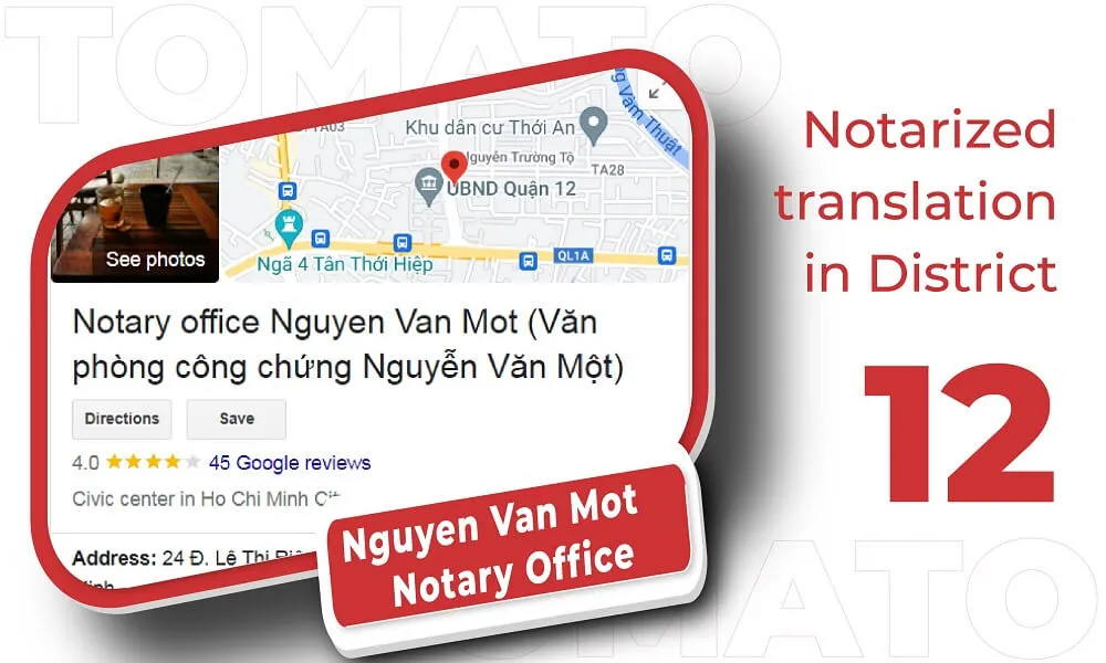 Translation services in District 12 - Nguyen Van Mot Notary Office