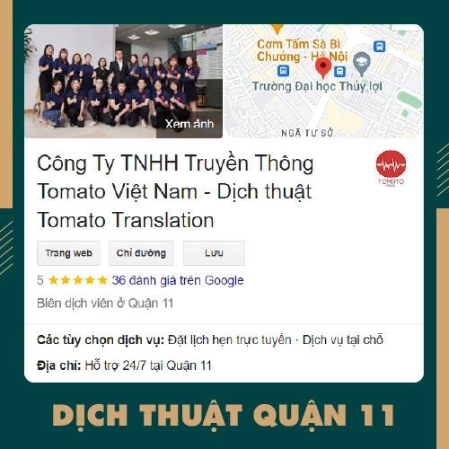 Dịch thuật Quận 11 có công chứng - Tomato Translation