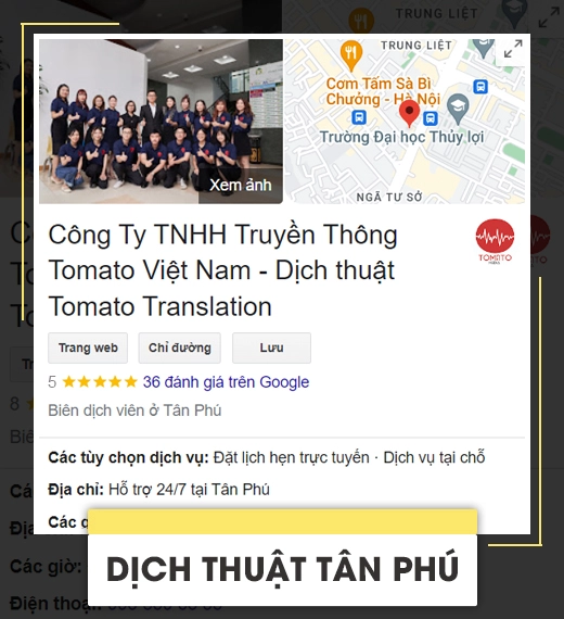 Dịch thuật quận Tân Phú có công chứng - Tomato Translation