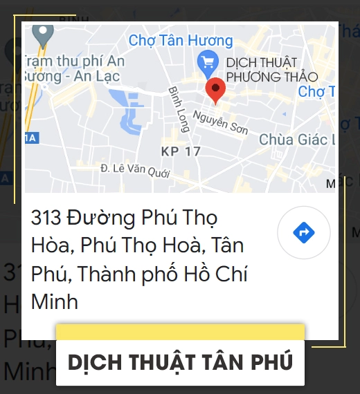 Dịch thuật quận Tân Phú - Phương Thảo