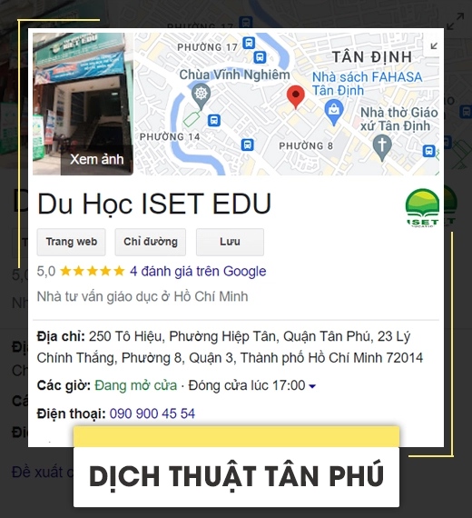 Dịch thuật quận Tân Phú - Iset Edu