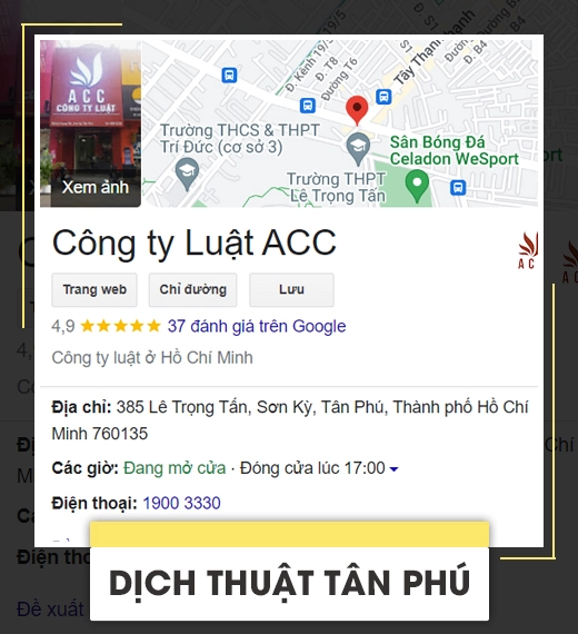 Dịch thuật quận Tân Phú - Công ty Luật ACC