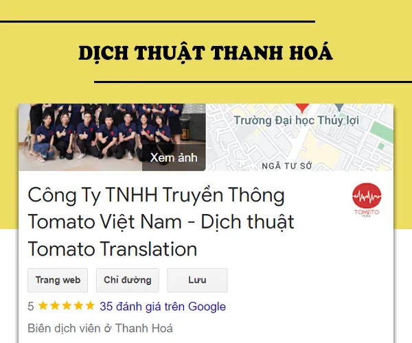Dịch thuật Thanh Hoá có công chứng - Tomato Translation 