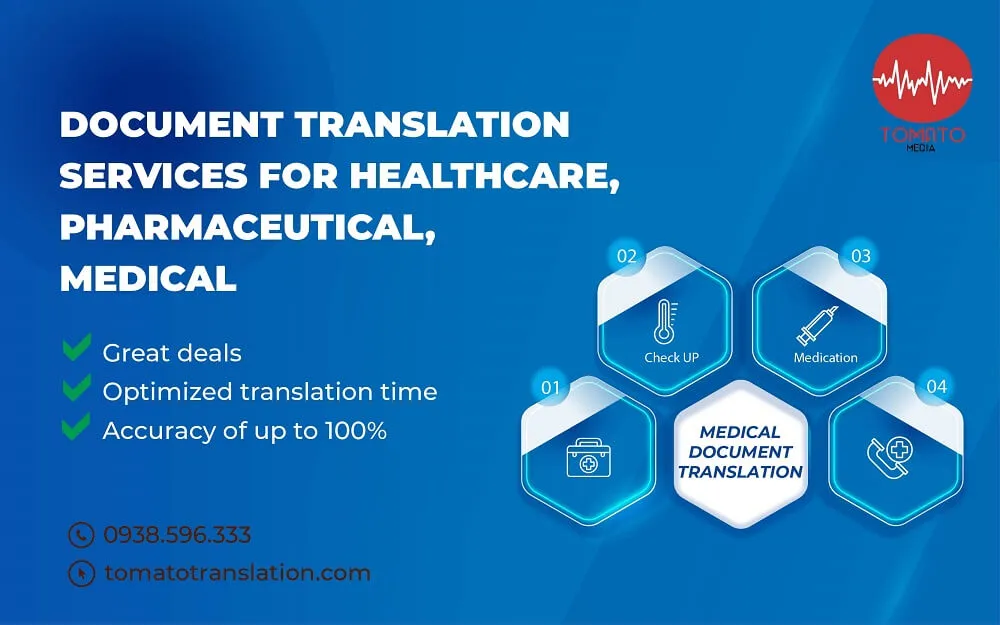 Document translation services for healthcare, pharmaceutical, and medical companies at Tomato