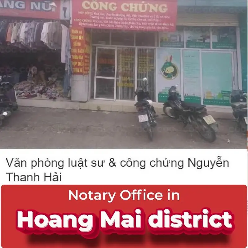 Hoang Mai notary service: Nguyen Thanh Hai Attorney & Notary Office