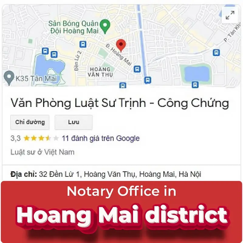 Attorney Trinh's office - Notary services in Hoang Mai