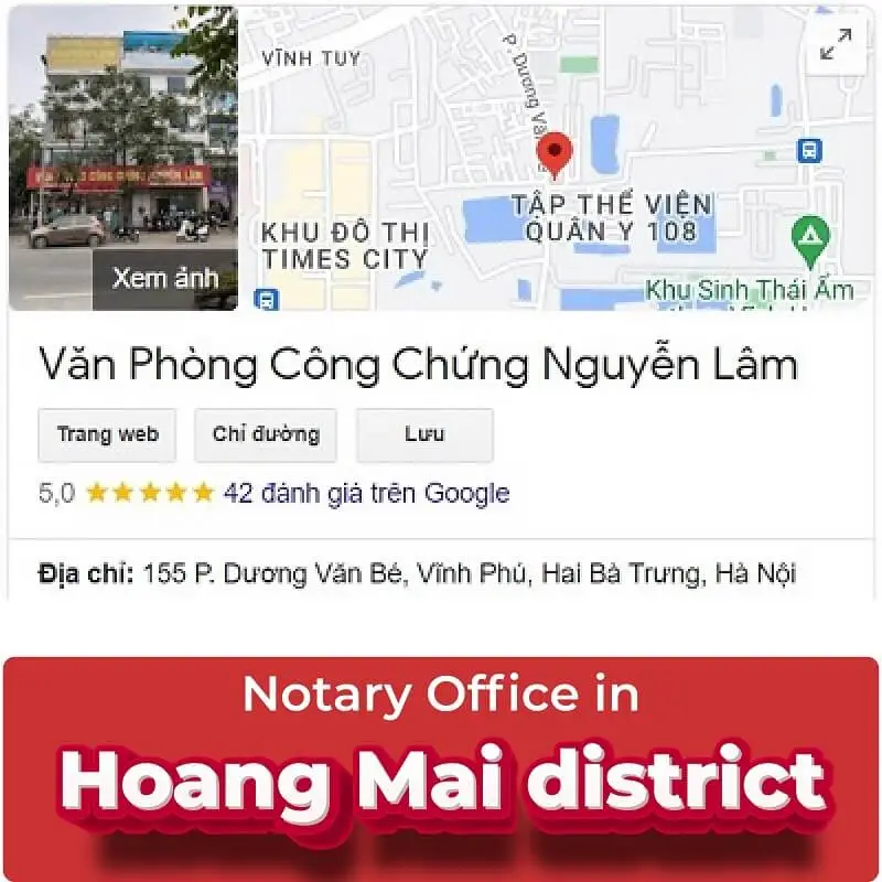 Notary offices in the Hoang Mai District - Nguyen Lam notary office
