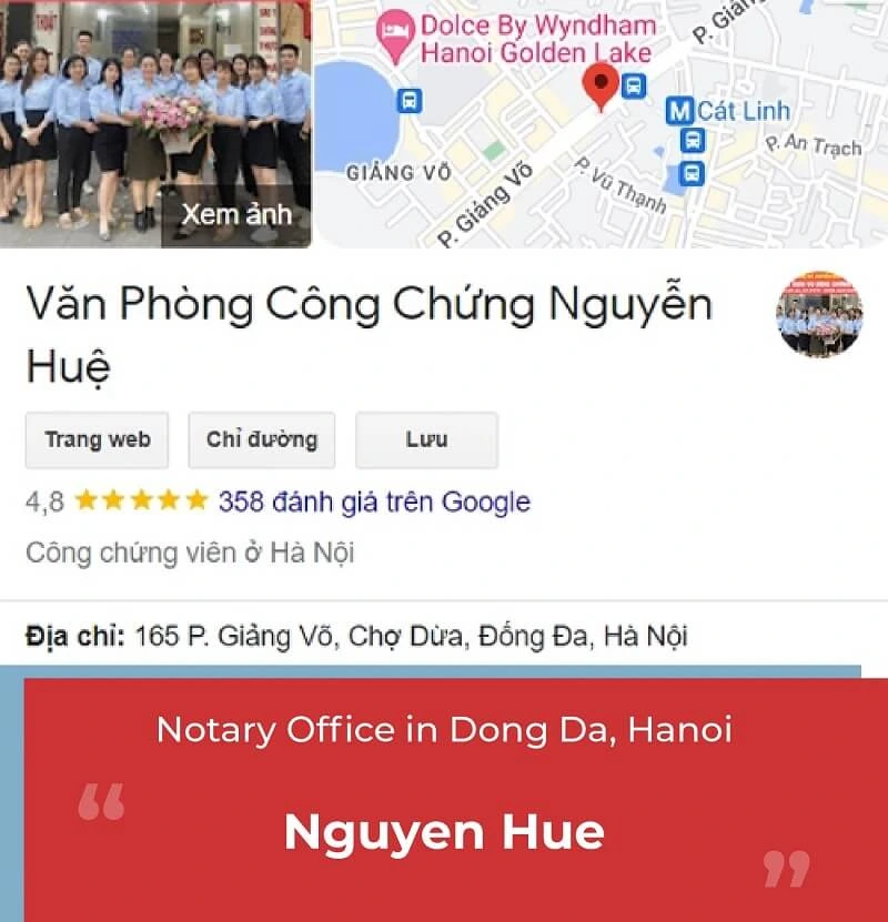 Nguyen Hue Notary Office in Dong Da