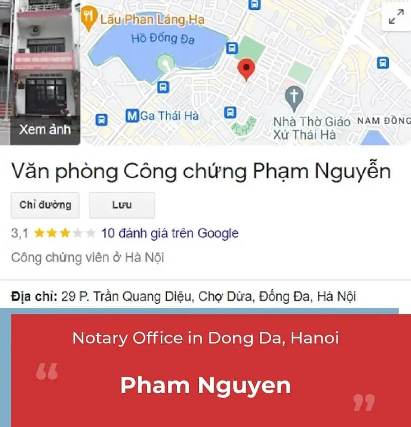 Notary office in Dong Da District - Pham Nguyen