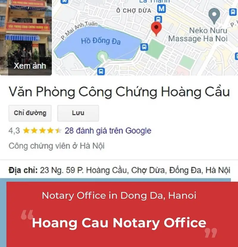 Hoang Cau Notary Office in Dong Da