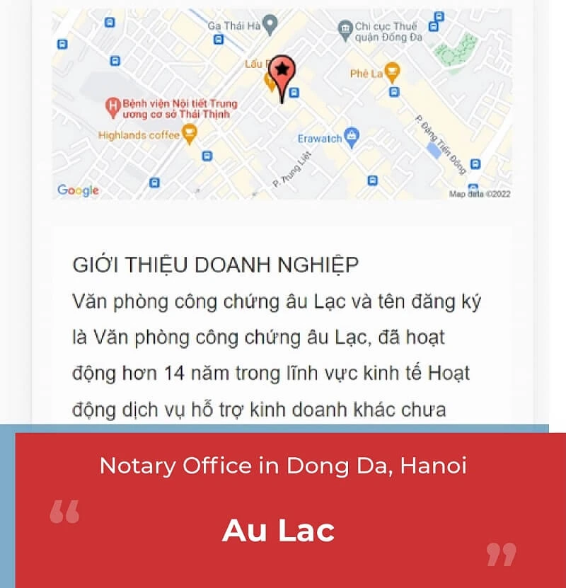 Notary Office in Dong Da District - Au Lac