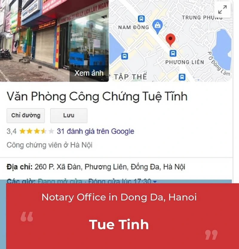 Notary Office in Dong Da District - Tue Tinh