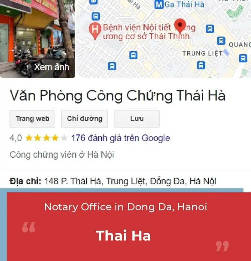 Dong Da District notary office - Thai Ha