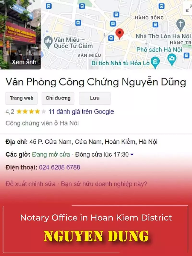Notary Office of Hoan Kiem district - Nguyen Dung