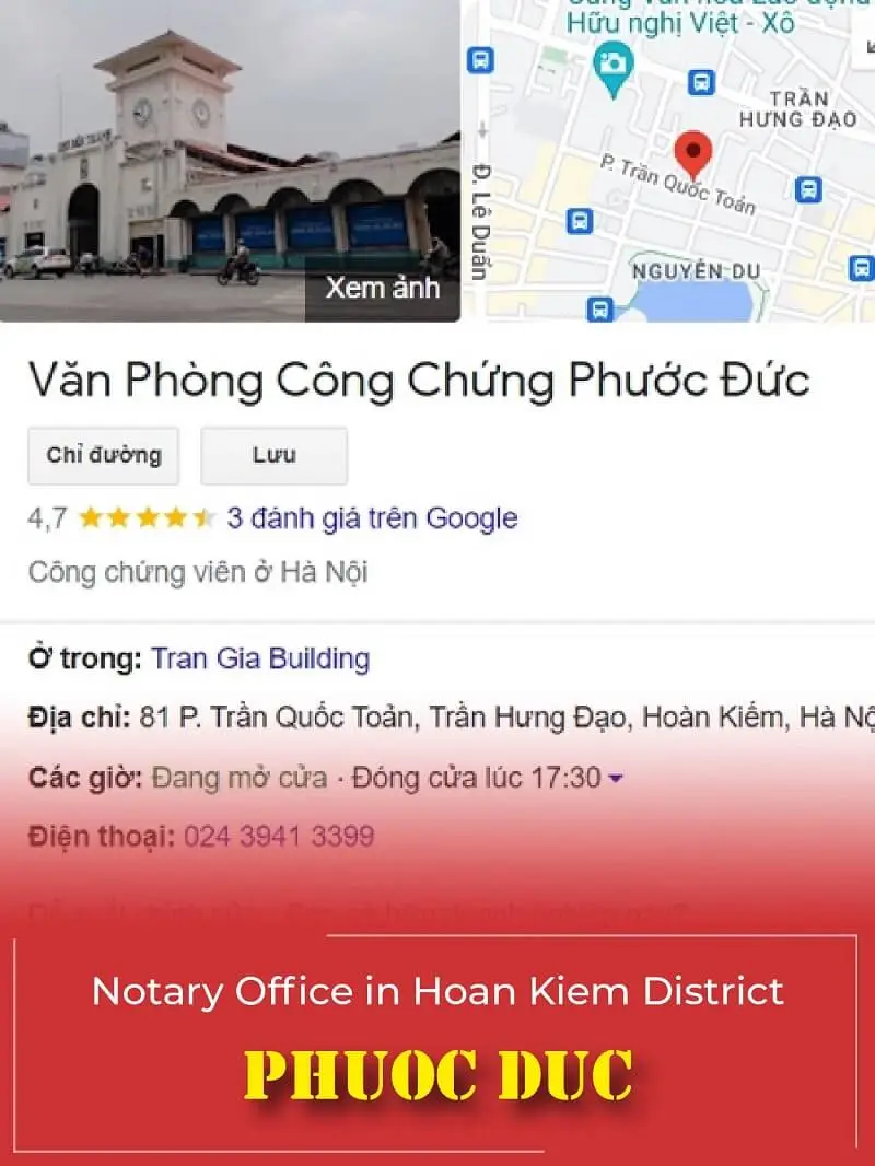 Notary office in Hoan Kiem District - Phuoc Duc