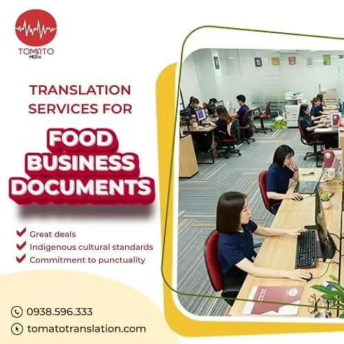Food business document translation services nationwide