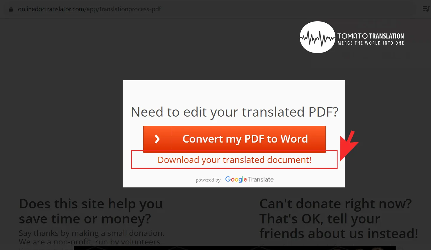 Dịch file PDF từ tiếng Anh sang tiếng Việt bằng Onlinedoctranslator - Bước 4