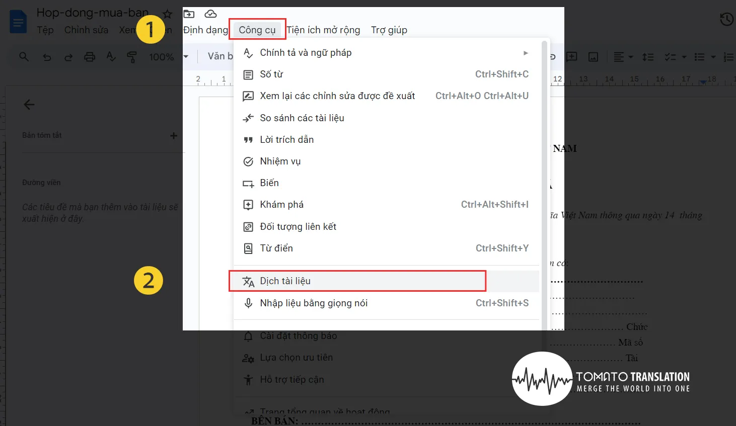 Dịch file PDF từ tiếng Anh sang tiếng Việt qua Google Drive - Bước 3