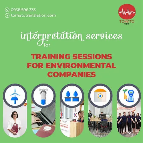 Interpretation services for training sessions at environmental companies