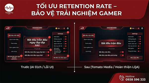 tối ưu retention rate bảo vệ trải nghiệm gamer